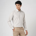 BROWN & WHITE CANDY STRIPE OXFORD SHIRT