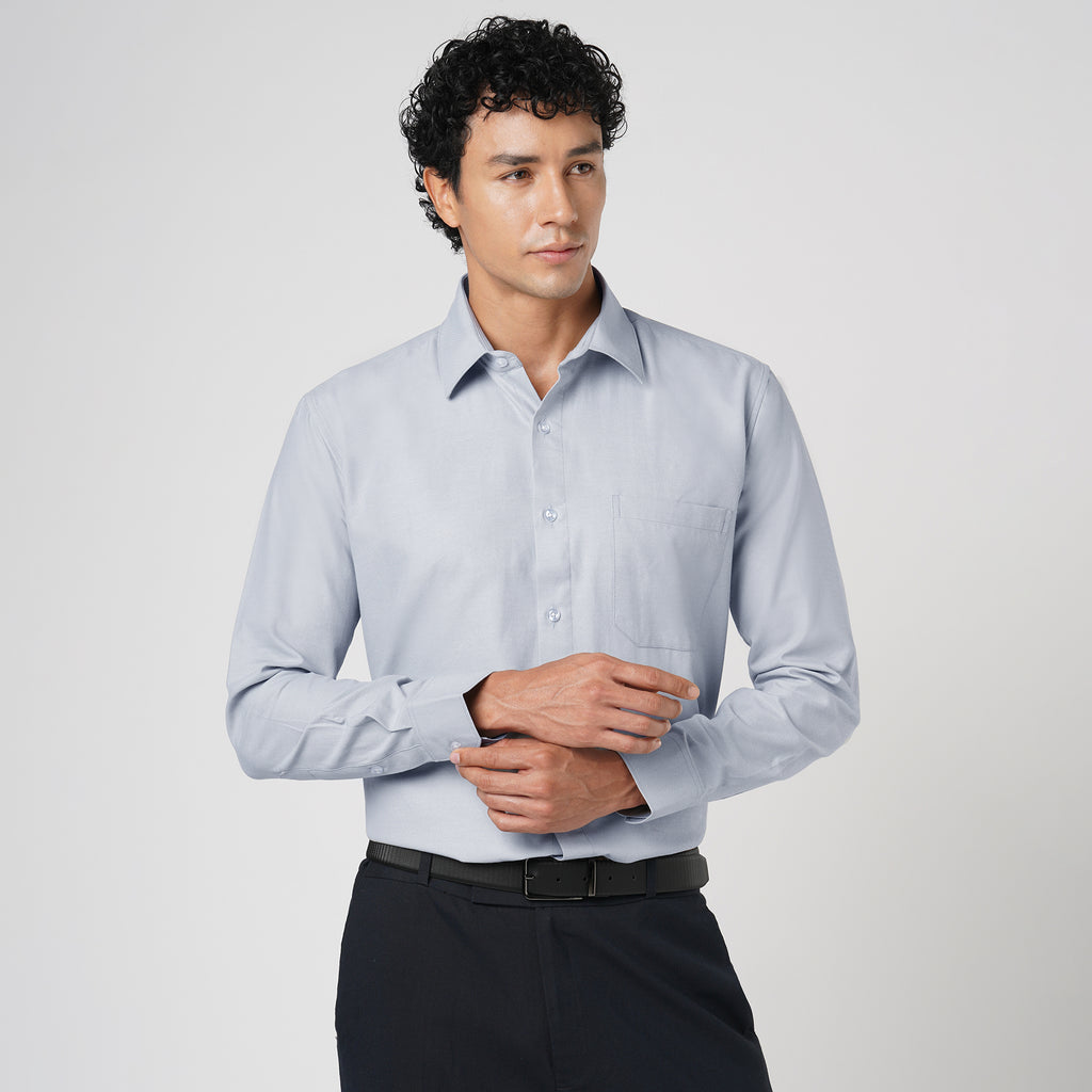 LIGHT GRAY OXFORD SOLID SHIRT