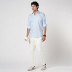 SKY BLUE & WHITE CANDY STRIPE SHIRT