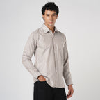 SOFT BROWN BUTCHER'S STRIPE OXFORD SHIRT