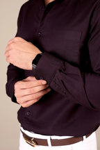 Wine Purple Color 100% cotton Shirt