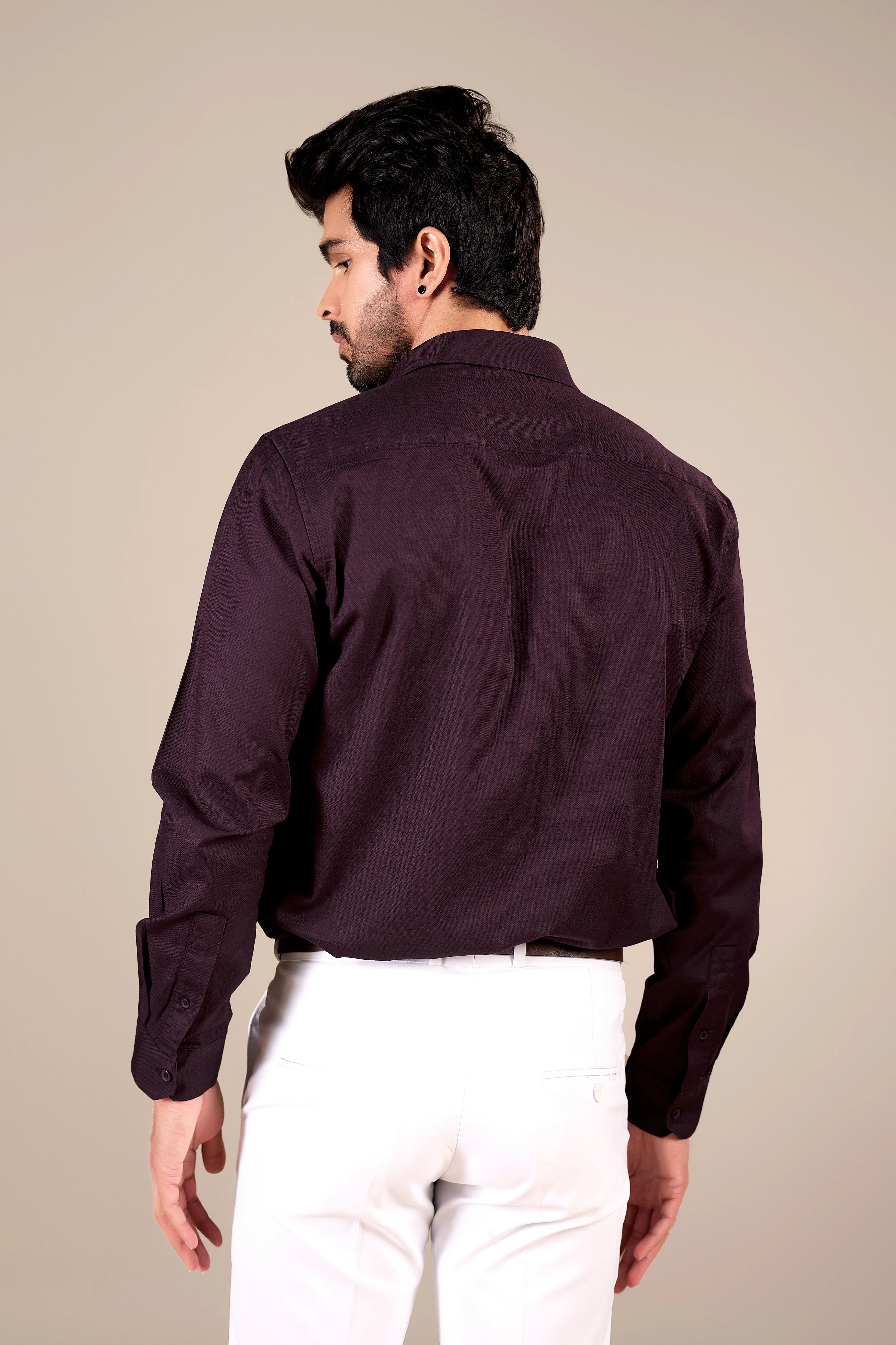 Wine Purple Color 100% cotton Shirt