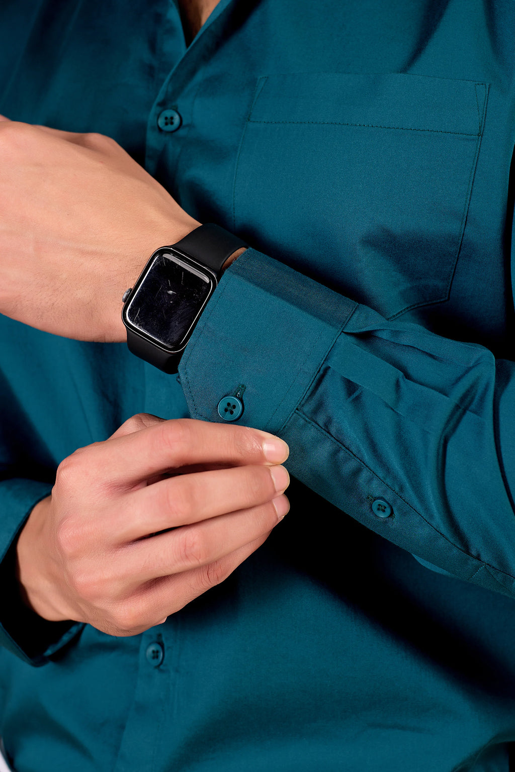 TEAL BLUE 100% COTTON SHIRT