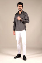 SMOKEY GRAY 100% COTTON SHIRTS