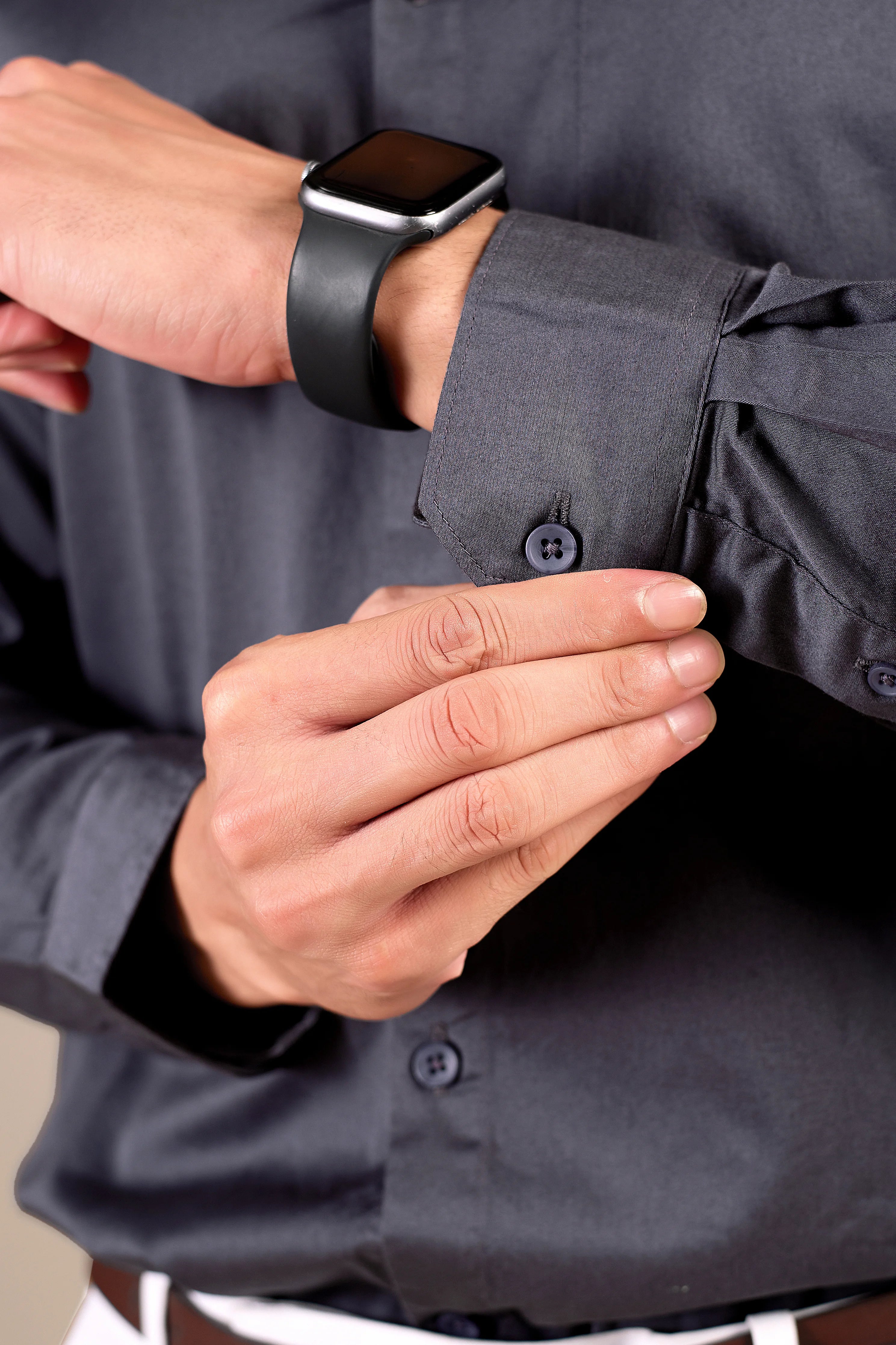 CHARCOAL GRAY 100% GIZA COTTON SHIRT
