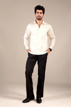 LIGHT CREAM 100% COTTON SHIRT