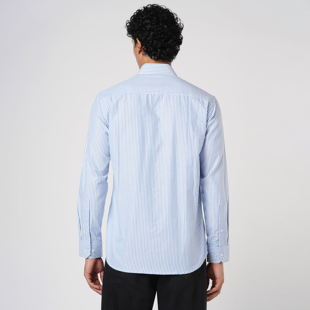 BLUE & WHITE BENGAL STRIPE OXFORD SHIRT