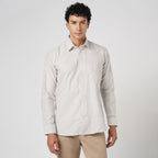 BROWN & WHITE CANDY STRIPE OXFORD SHIRT