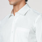 WHITE SLUB PATTERN SOLID SHIRT