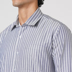 DARK GRAY BUTCHER'S STRIPE OXFORD SHIRT