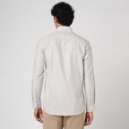 BROWN & WHITE CANDY STRIPE OXFORD SHIRT