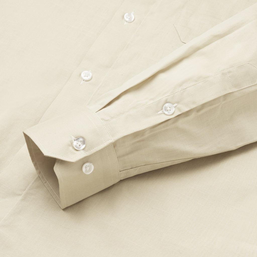 LIGHT KHAKI SLUB PATTERN SOLID SHIRT