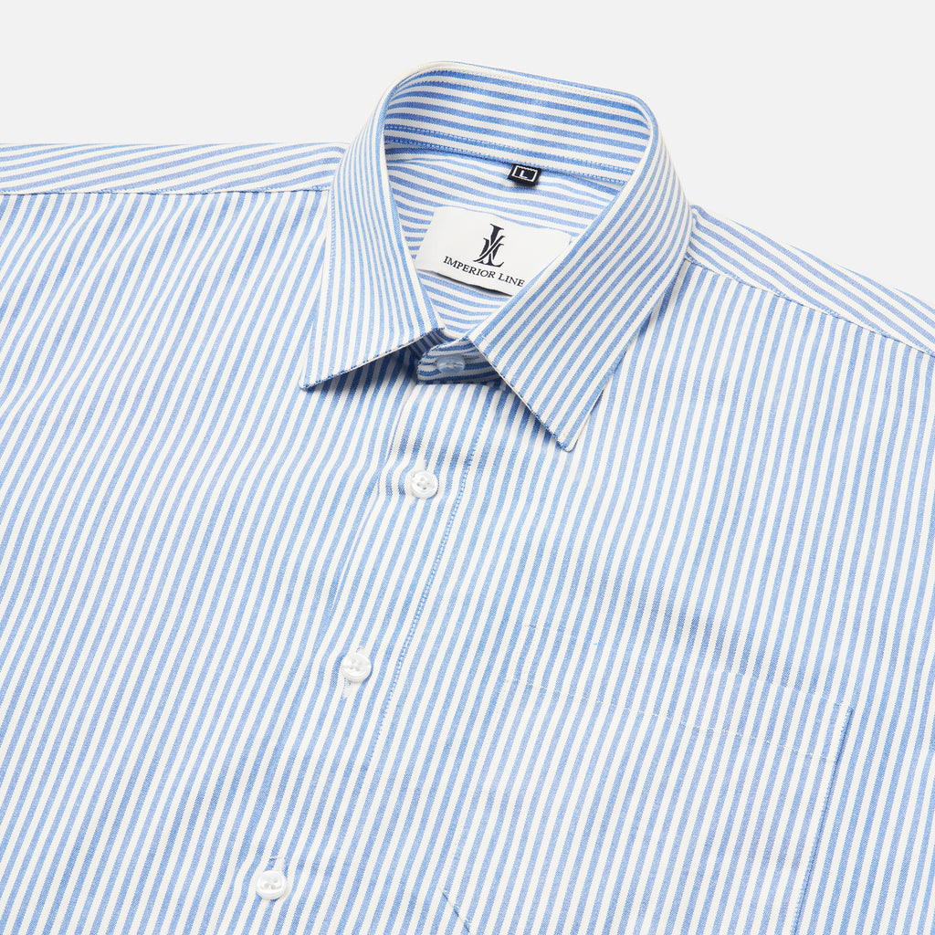 BLUE & WHITE BENGAL STRIPE OXFORD SHIRT