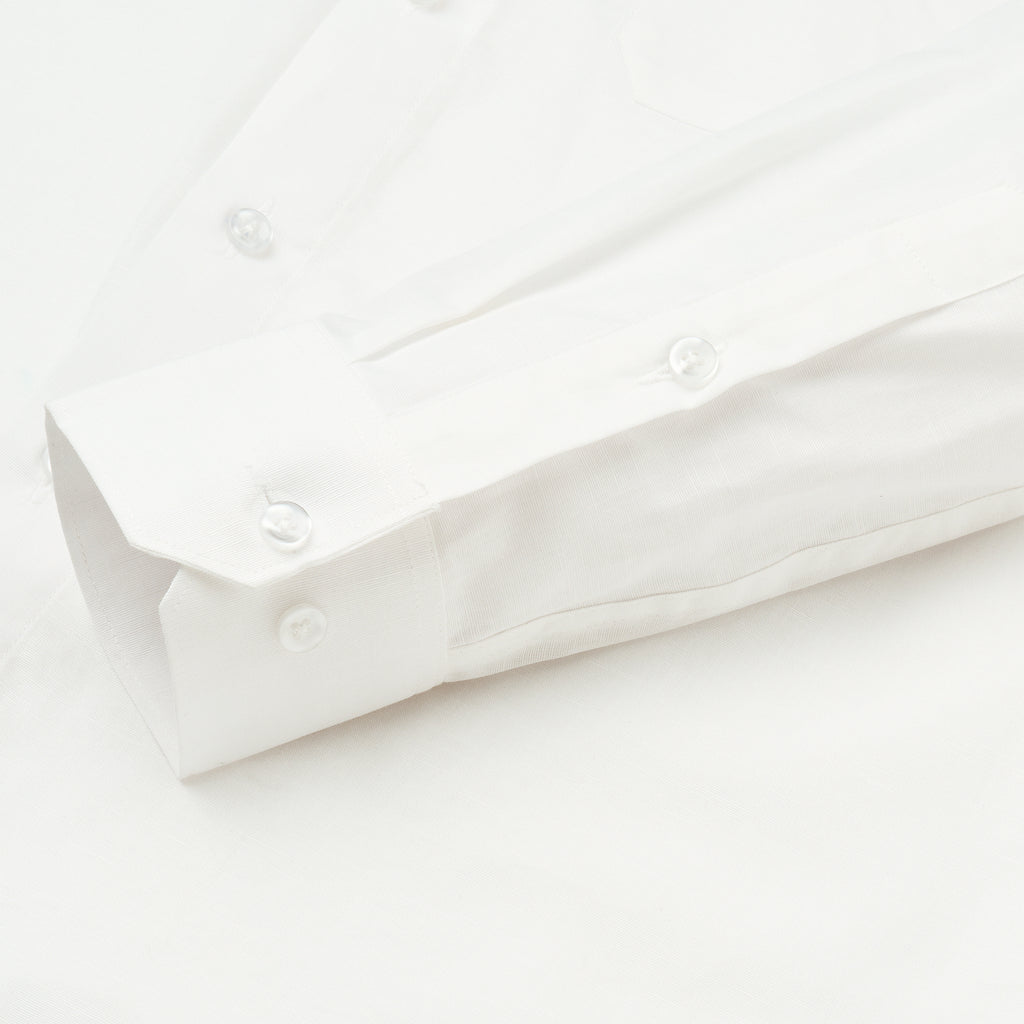 WHITE SLUB PATTERN SOLID SHIRT