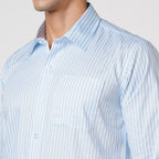 SKY BLUE & WHITE CANDY STRIPE SHIRT