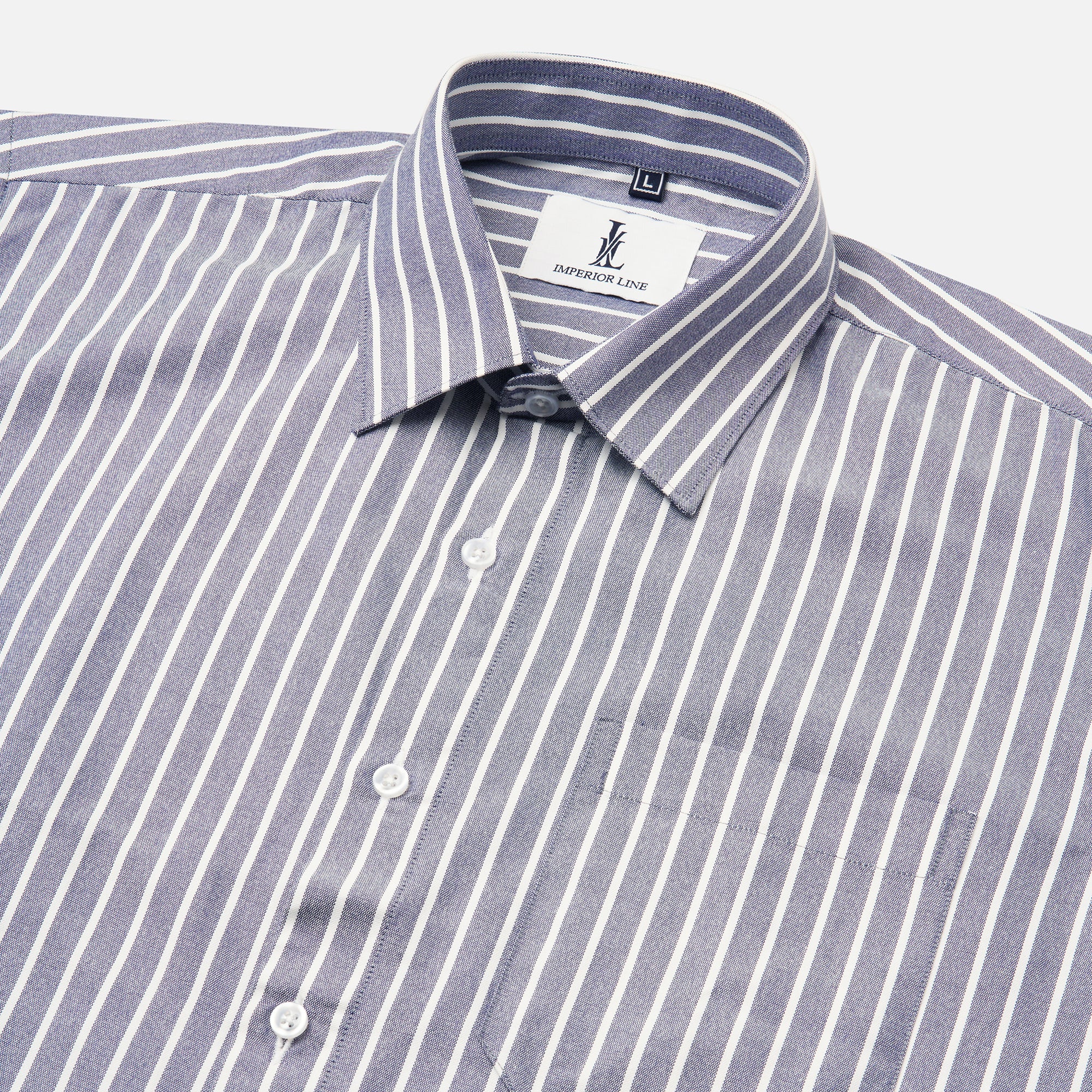 DARK GRAY BUTCHER'S STRIPE OXFORD SHIRT