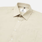 LIGHT KHAKI SLUB PATTERN SOLID SHIRT