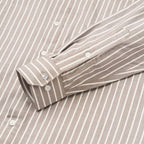 SOFT BROWN BUTCHER'S STRIPE OXFORD SHIRT