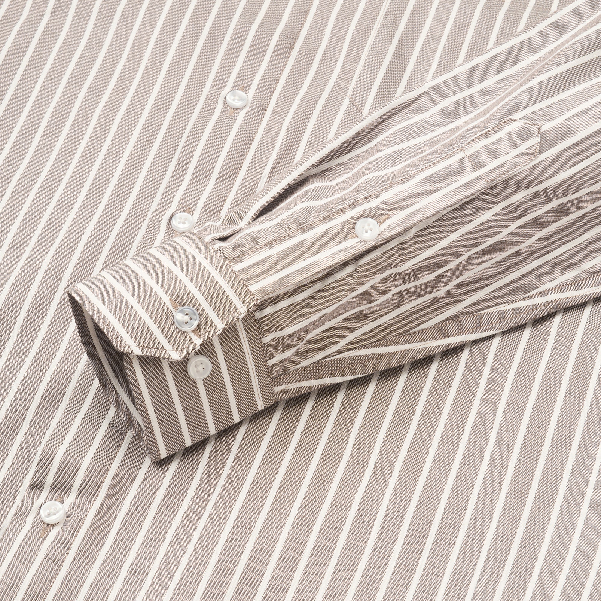 SOFT BROWN BUTCHER'S STRIPE OXFORD SHIRT