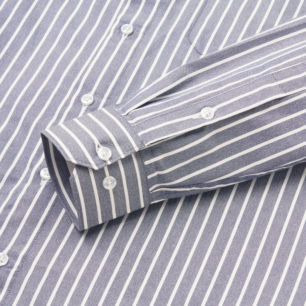 DARK GRAY BUTCHER'S STRIPE OXFORD SHIRT