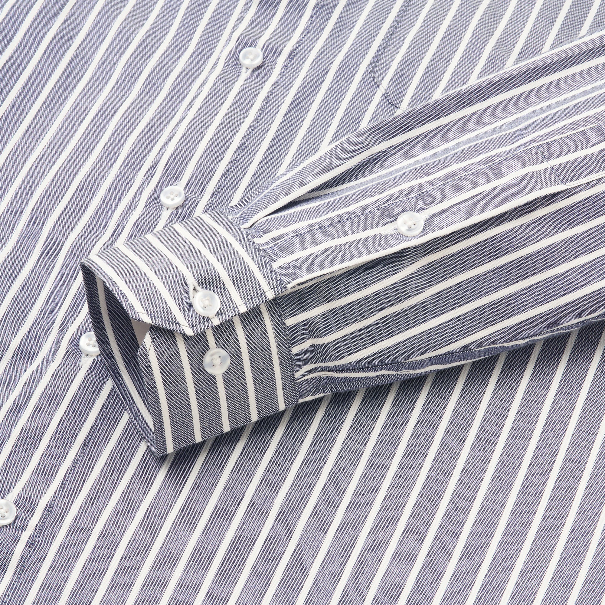 DARK GRAY BUTCHER'S STRIPE OXFORD SHIRT