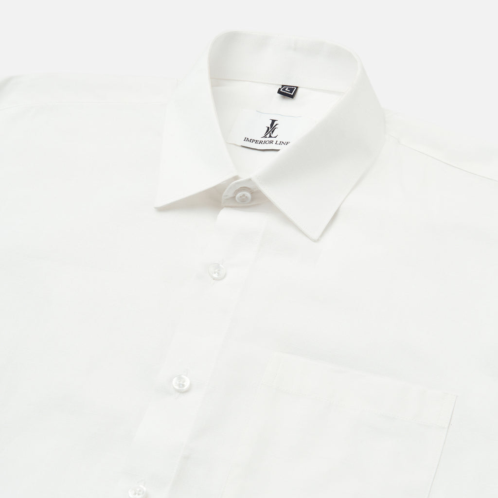 WHITE SLUB PATTERN SOLID SHIRT