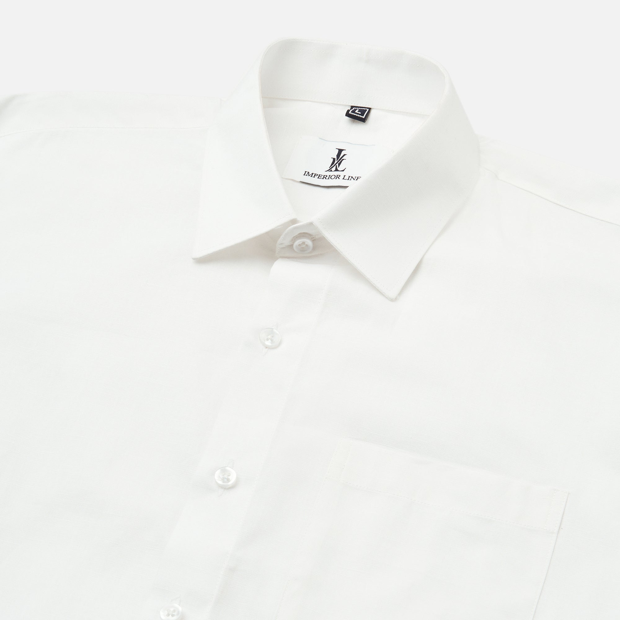 WHITE SLUB PATTERN SOLID SHIRT