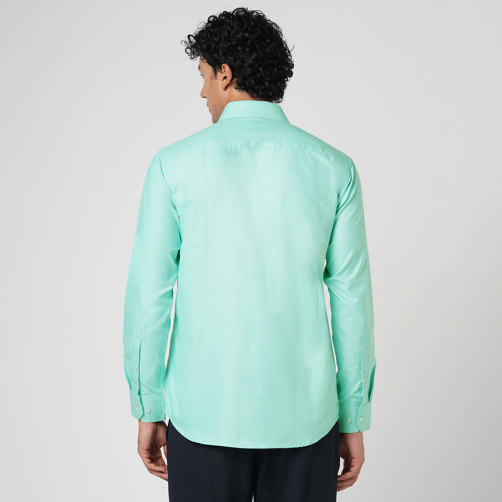 MID-SPRING GREEN SOLID OXFORD SHIRT