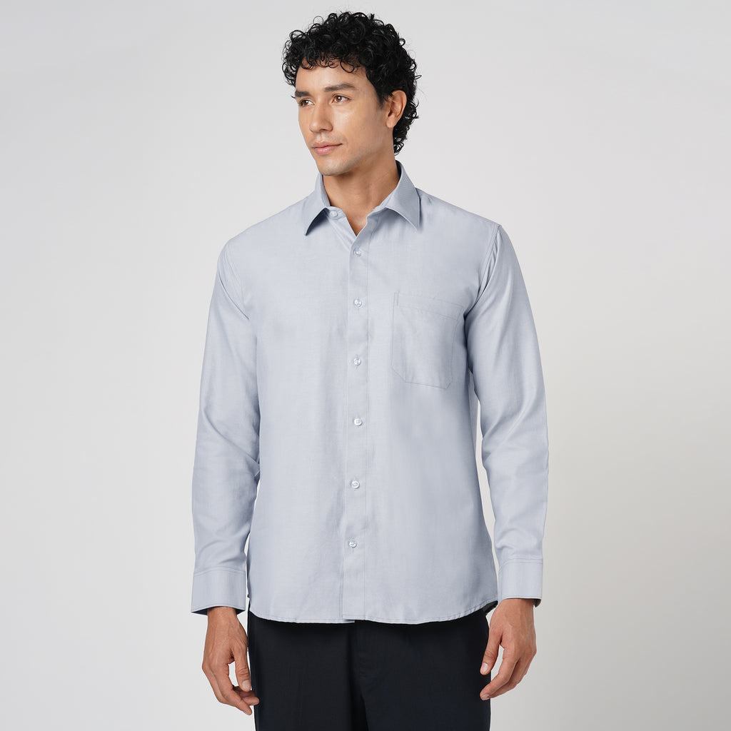 LIGHT GRAY OXFORD SOLID SHIRT