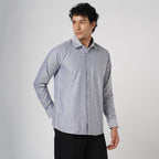 DARK GRAY BUTCHER'S STRIPE OXFORD SHIRT