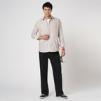 SOFT BROWN BUTCHER'S STRIPE OXFORD SHIRT