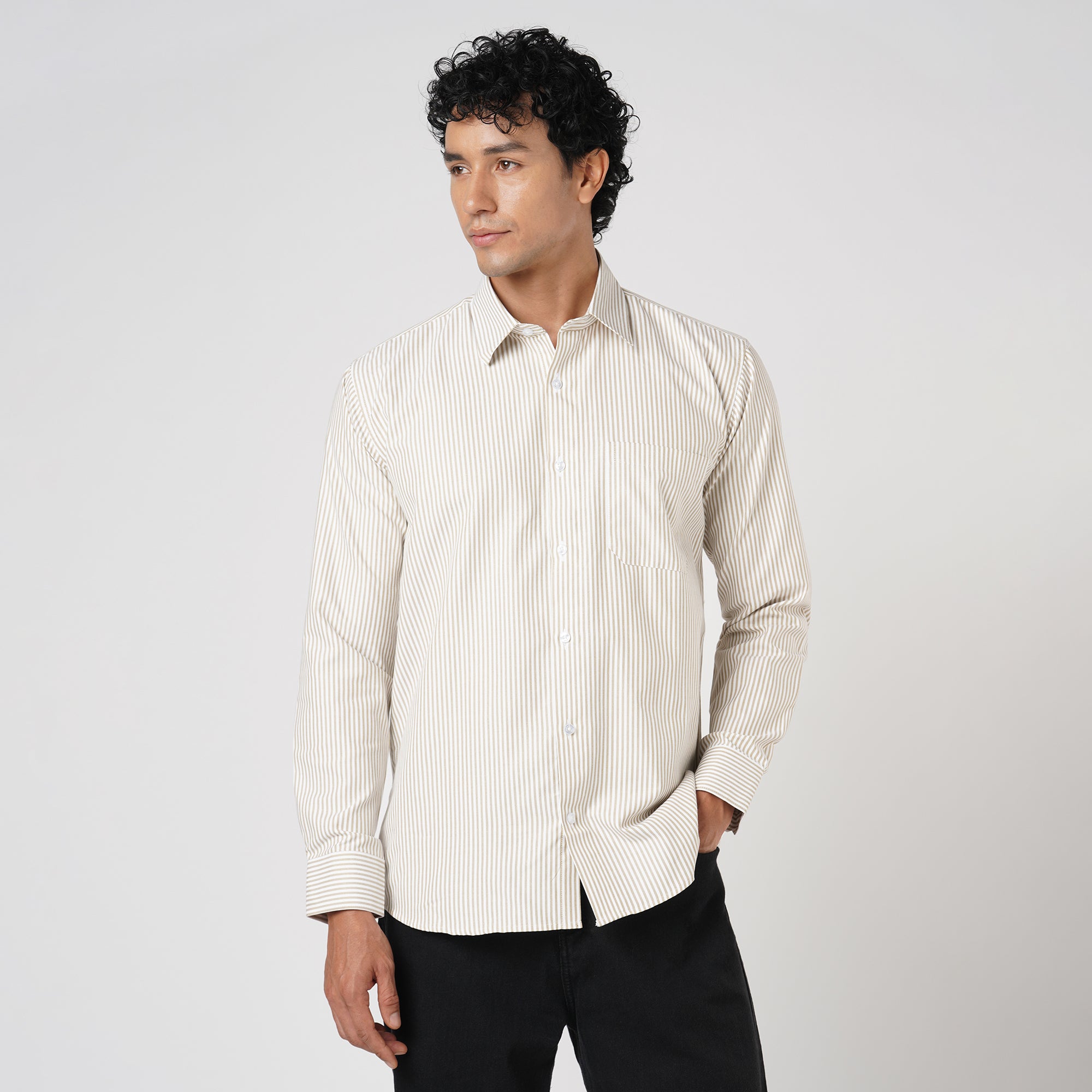 MUSTARD BENGAL STRIPE OXFORD SHIRT