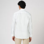 WHITE SLUB PATTERN SOLID SHIRT