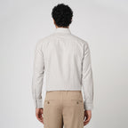 BROWN & WHITE CANDY STRIPE OXFORD SHIRT