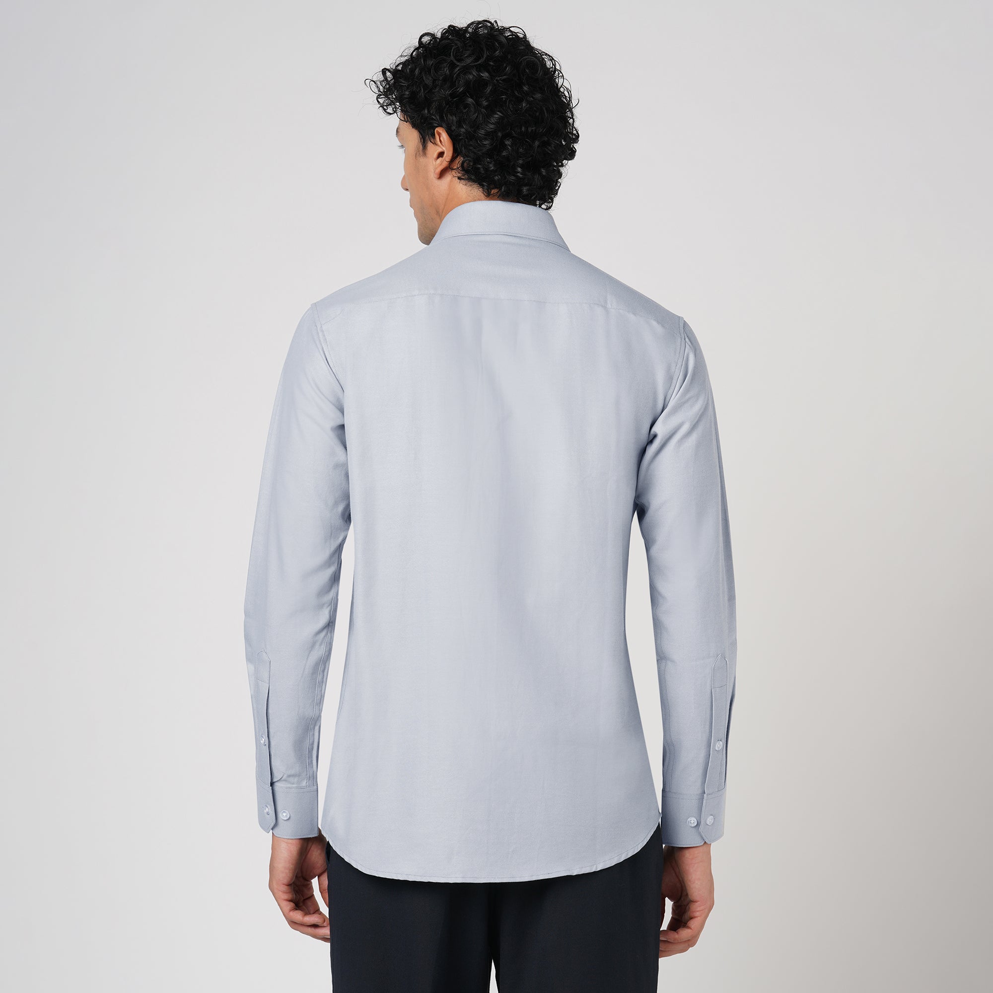 LIGHT GRAY OXFORD SOLID SHIRT
