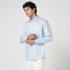 SKY BLUE & WHITE CANDY STRIPE SHIRT