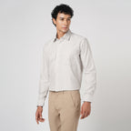 BROWN & WHITE CANDY STRIPE OXFORD SHIRT