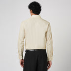 LIGHT KHAKI SLUB PATTERN SOLID SHIRT