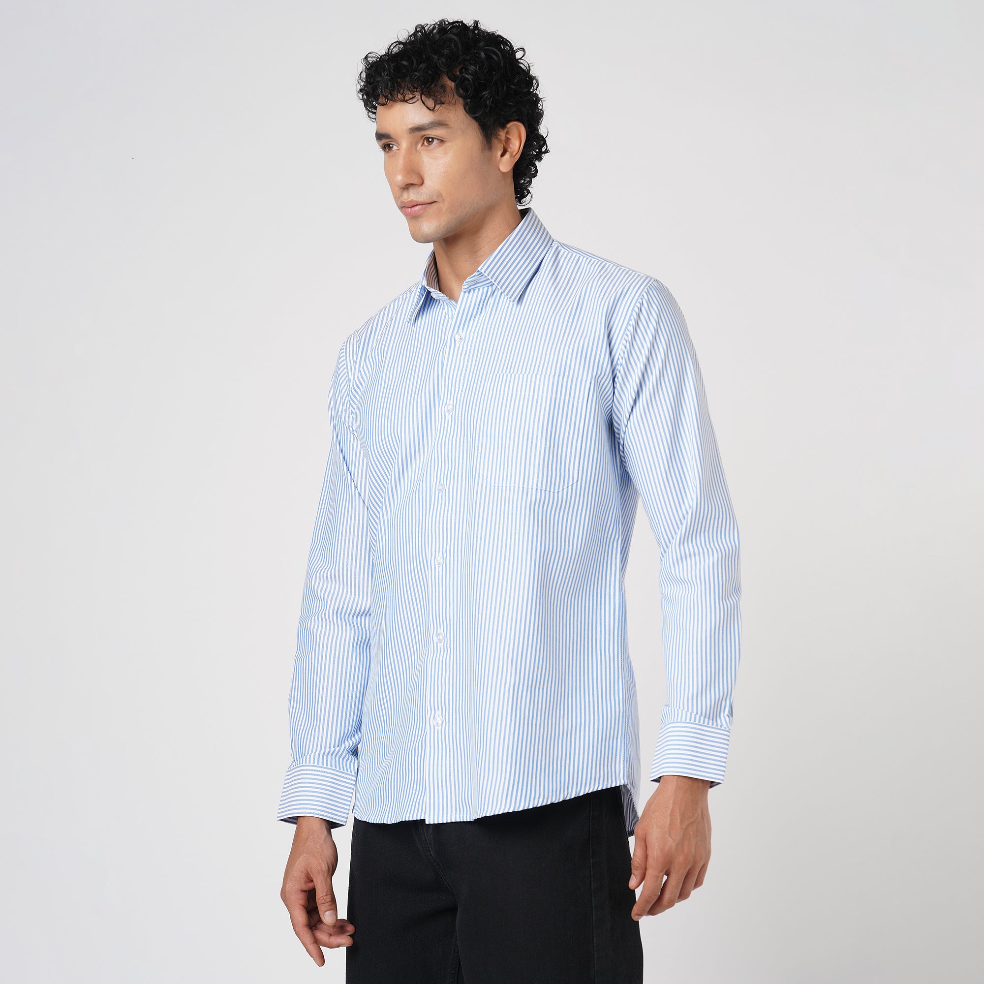 BLUE & WHITE BENGAL STRIPE OXFORD SHIRT