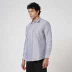 DARK GRAY BUTCHER'S STRIPE OXFORD SHIRT