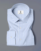 SKY BLUE & WHITE CANDY STRIPE SHIRT