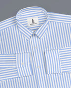 SKY BLUE & WHITE CANDY STRIPE SHIRT