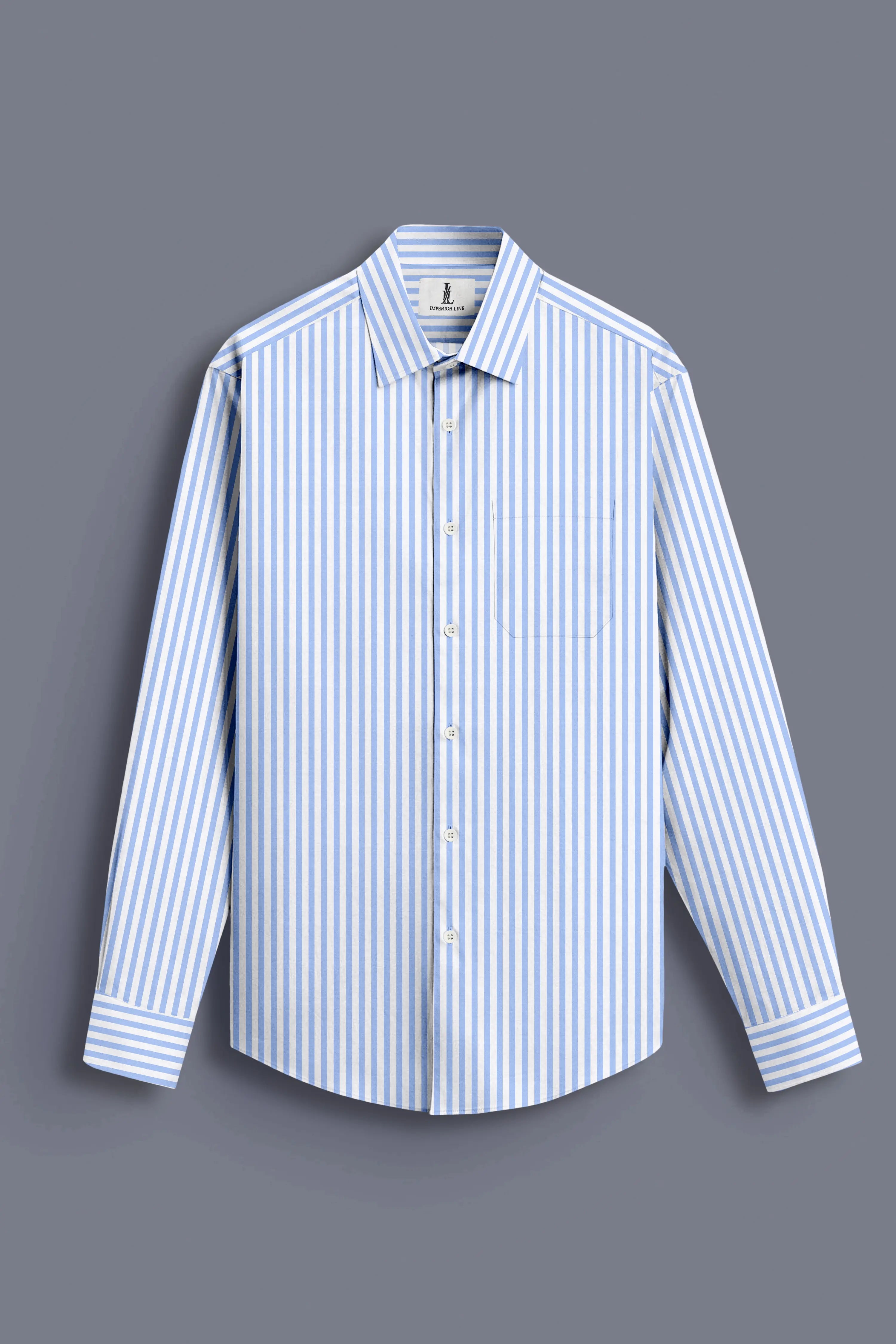 SKY BLUE & WHITE CANDY STRIPE SHIRT