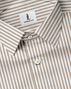 BROWN & WHITE CANDY STRIPE OXFORD SHIRT