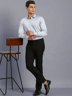 ROYAL BLUE & WHITE PIN STRIPE SHIRT