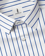 ROYAL BLUE & WHITE PIN STRIPE SHIRT