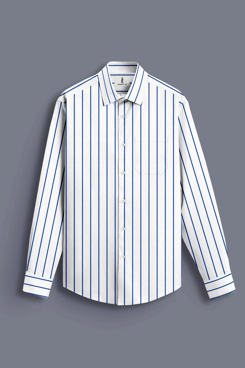 ROYAL BLUE & WHITE PIN STRIPE SHIRT
