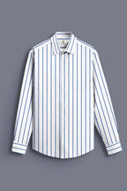 ROYAL BLUE & WHITE PIN STRIPE SHIRT