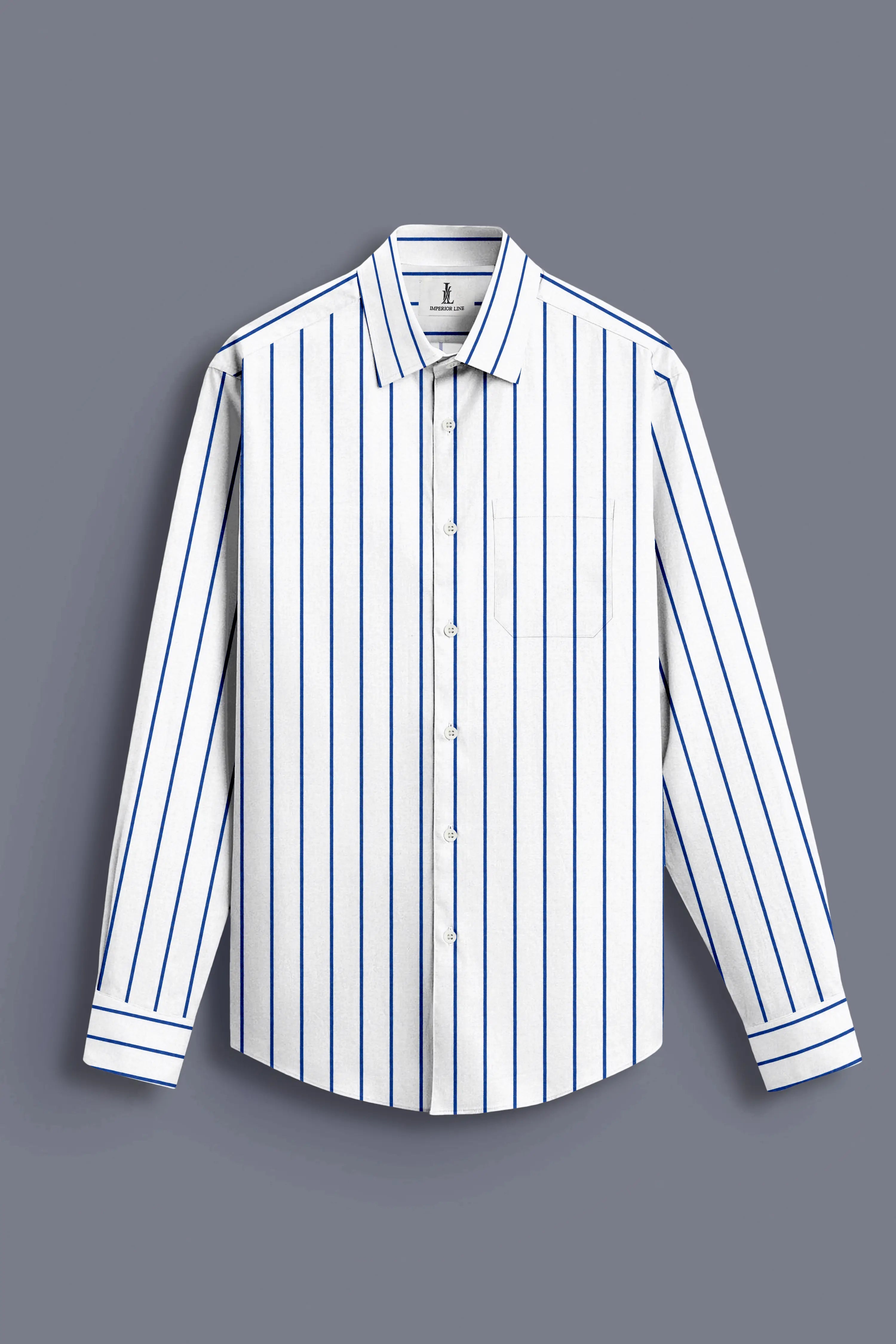 ROYAL BLUE & WHITE PIN STRIPE SHIRT
