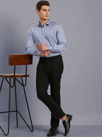 DARK GRAY BUTCHER'S STRIPE OXFORD SHIRT